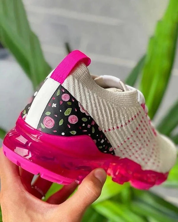 Sneakers Fleurs & Fuchsia - Style et Confort en Édition Limitée