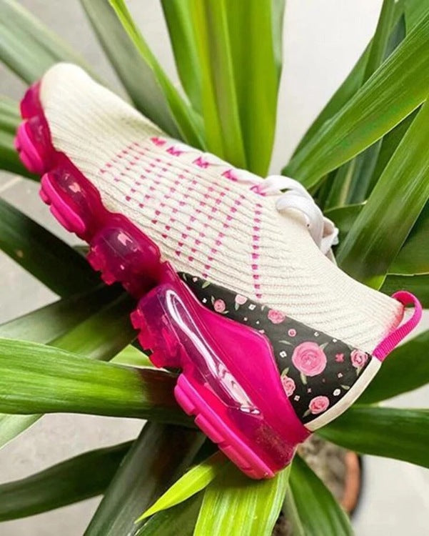 Sneakers Fleurs & Fuchsia - Style et Confort en Édition Limitée