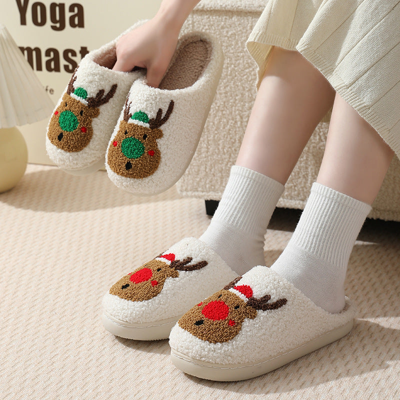 Chaussons en Peluche Femme – Motif Dessin Animé pour Toute la Famille