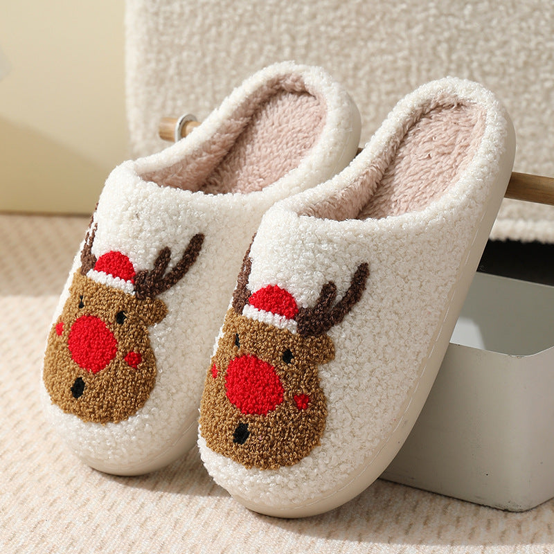 Chaussons en Peluche Femme – Motif Dessin Animé pour Toute la Famille