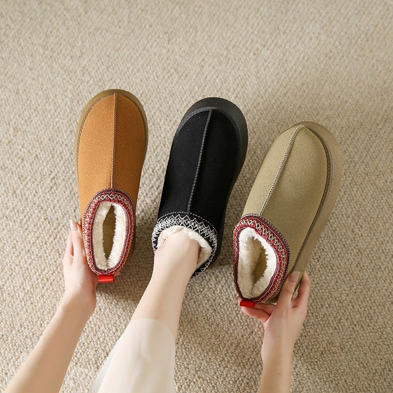 Chaussons Bottines Hiver Femme Doublées en Laine