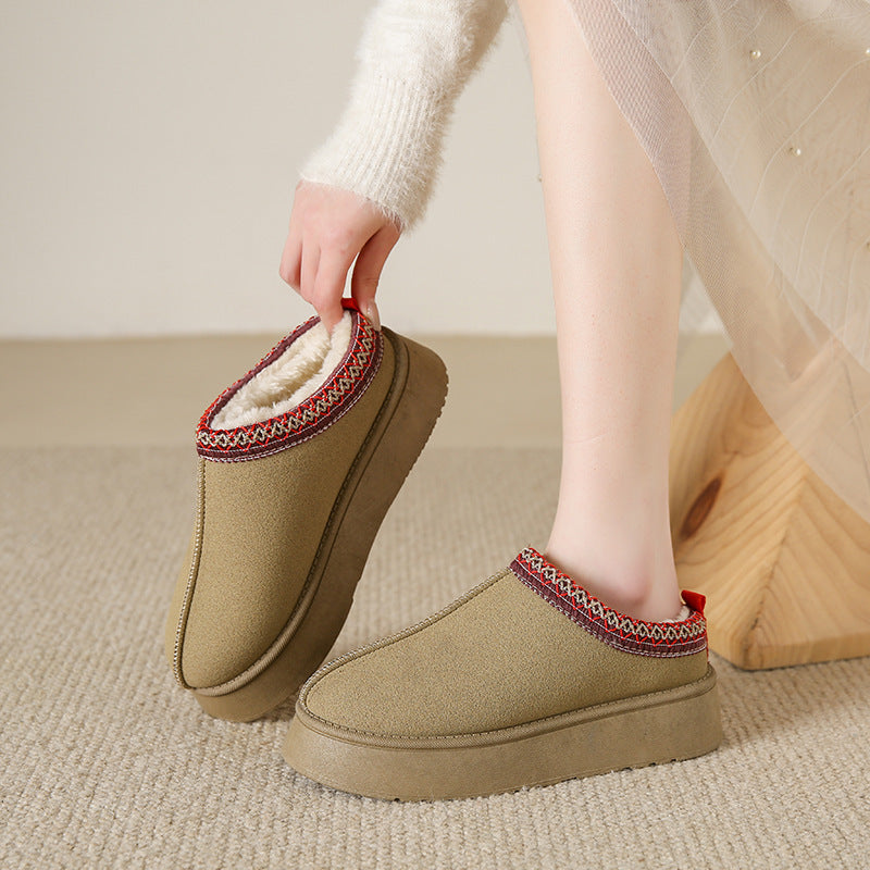 Chaussons Bottines Hiver Femme Doublées en Laine