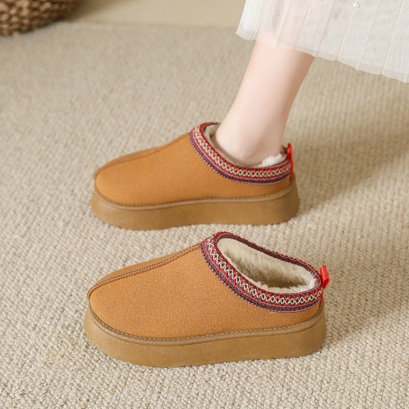Chaussons Bottines Hiver Femme Doublées en Laine