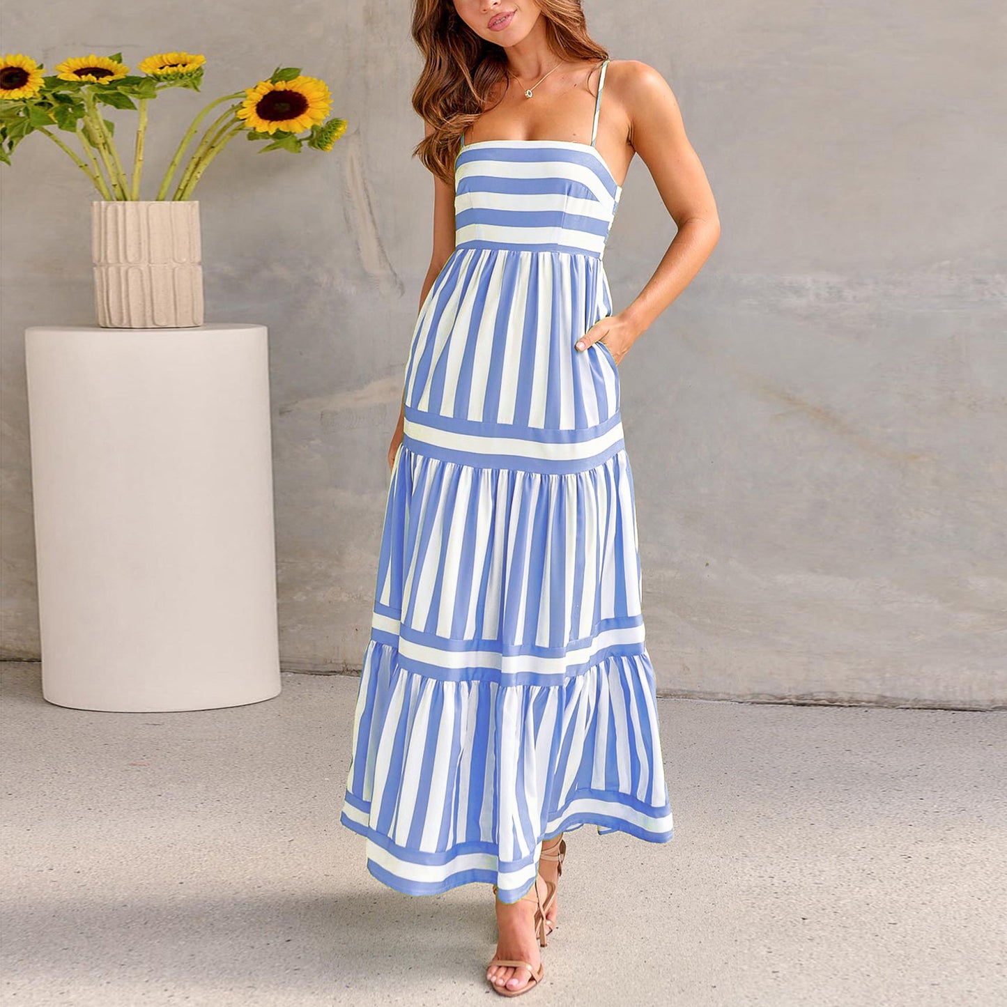 Robe Maxi Rayée - Élégance et Confort d'Été