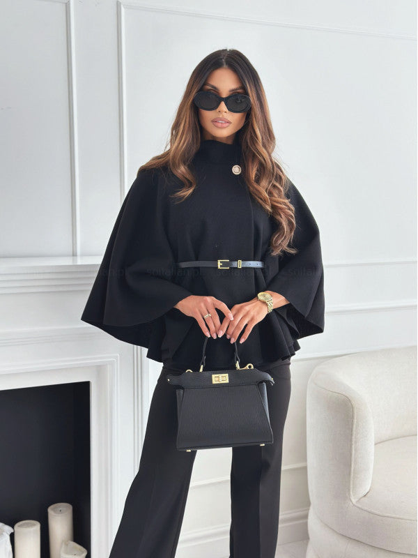 Cape Élégante Ceinturée - Charme Féminin