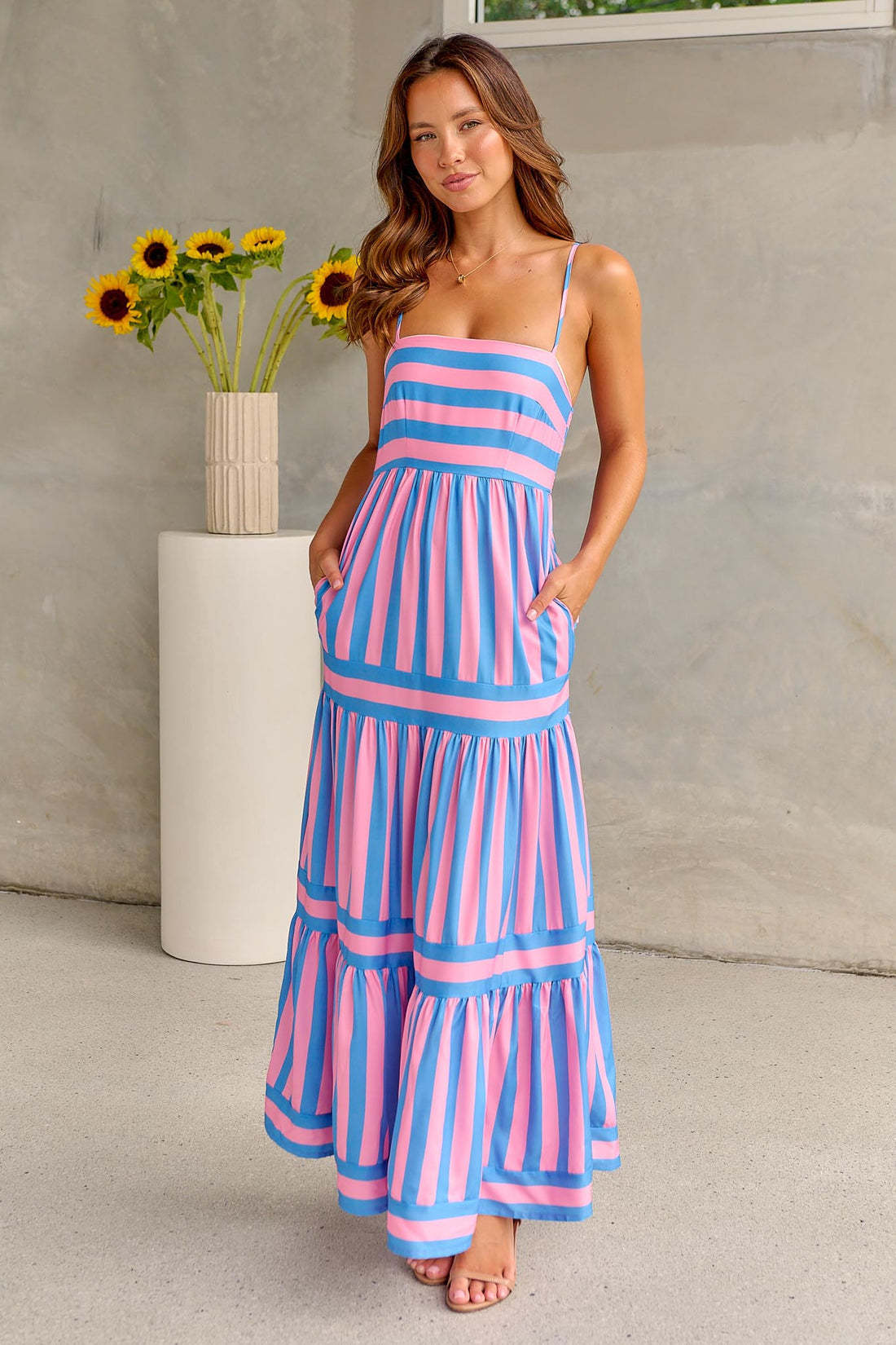 Robe Maxi Rayée - Élégance et Confort d'Été