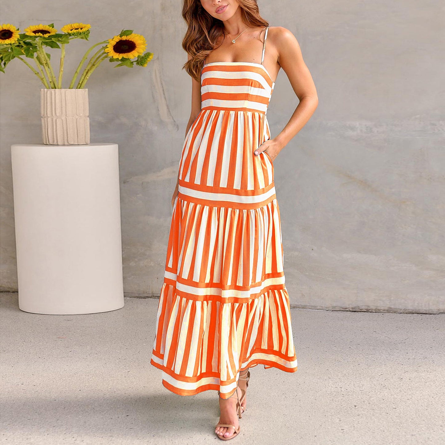 Robe Maxi Rayée - Élégance et Confort d'Été