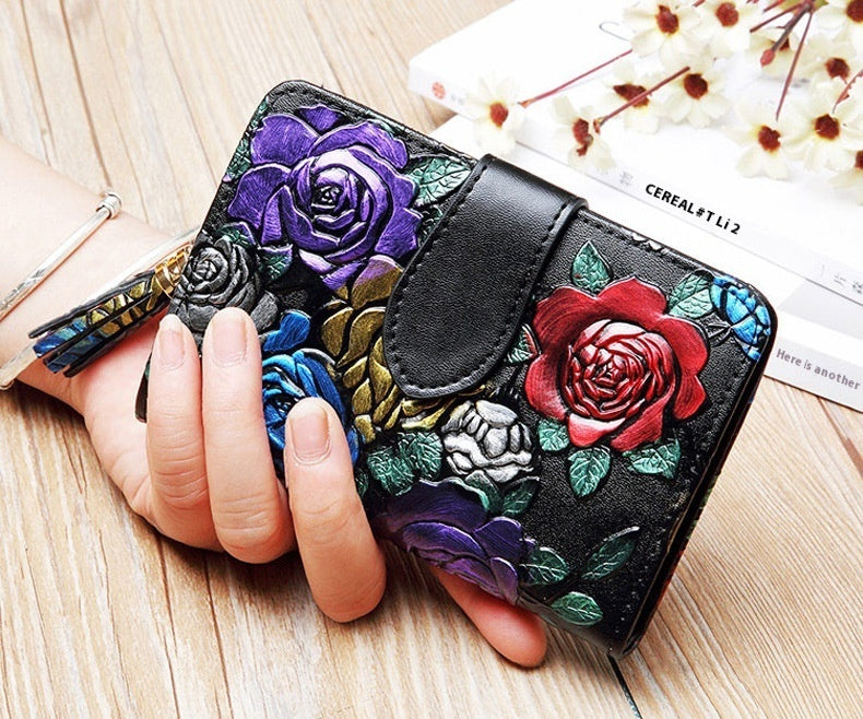 Florale Portefeuille Sécurité RFID - Unisexe Élégance Florale