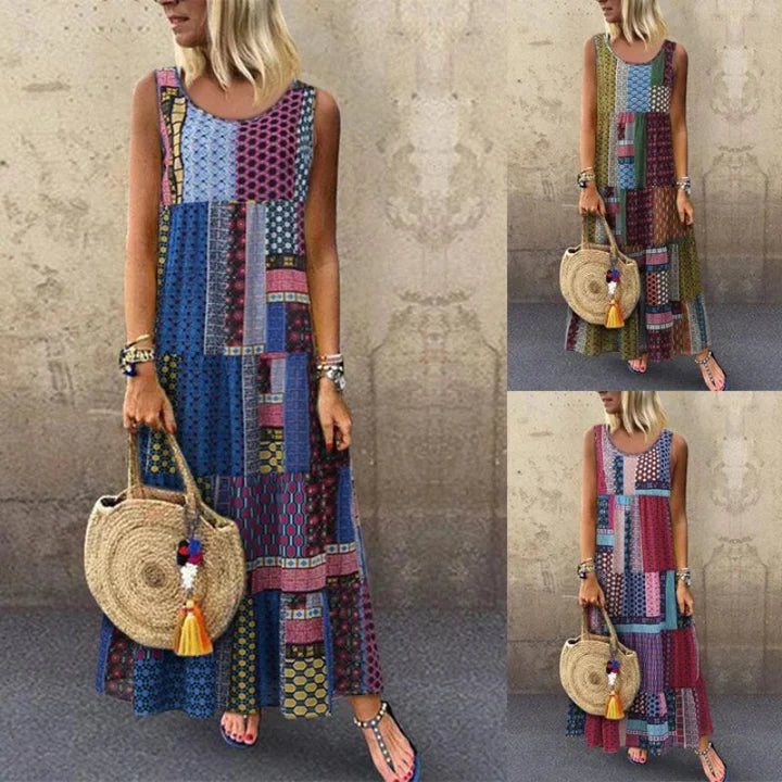 Robe Azure Bohemian Décontracté