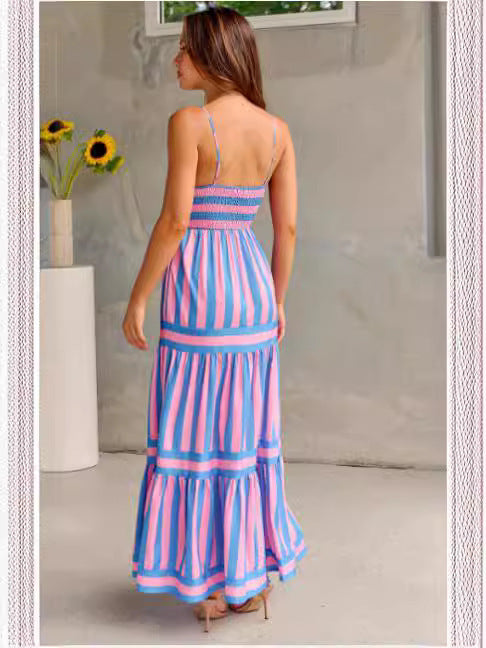 Robe Maxi Rayée - Élégance et Confort d'Été