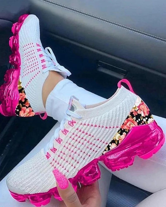 Sneakers Fleurs &amp; Fuchsia - Style et Confort en Édition Limitée