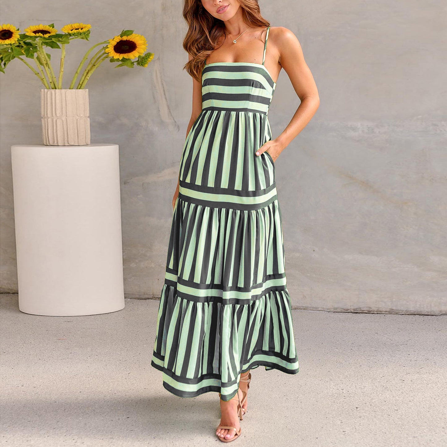 Robe Maxi Rayée - Élégance et Confort d'Été